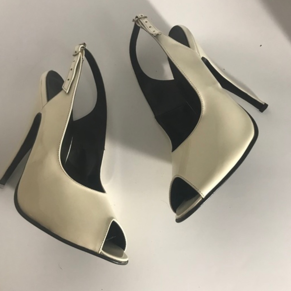 Elegant Cream Peep-Toe Heels